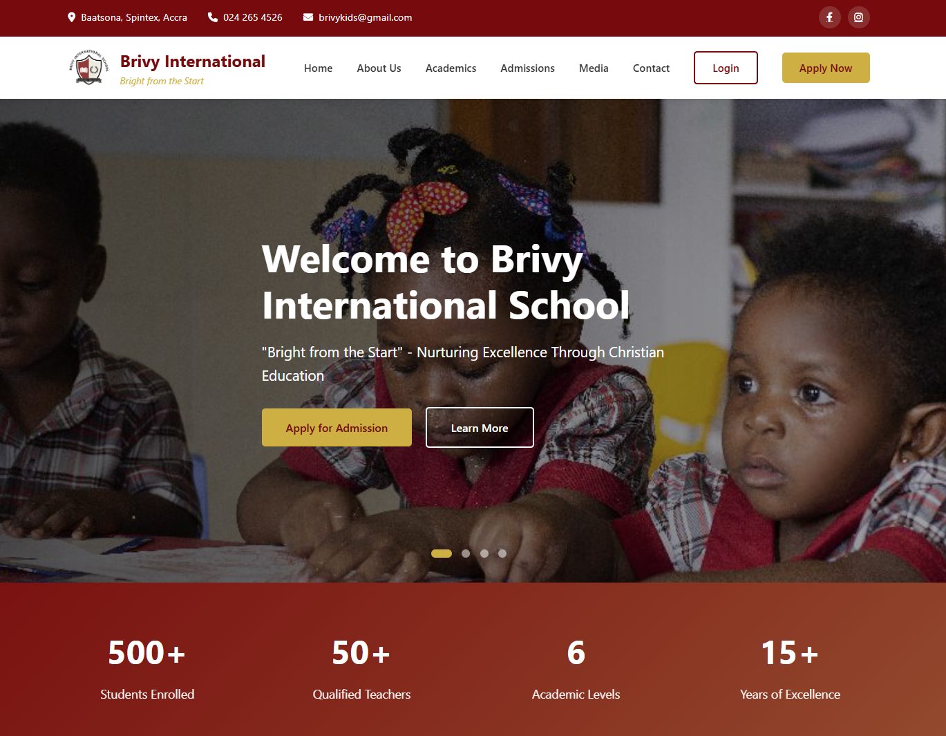 A school website we designed, built and maintain